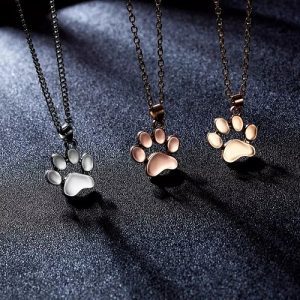 Pef Net zo Tekstschrijver ketting met katten- of hondenpootje -poot afdruk- keuze uit 3 kleuren:  zilver, goud of roze goud - Bio4Pets