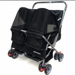 Bebe World Twin buggy Bello voor hondjes Zwart  100 cm  x 80 cm x 83 cm